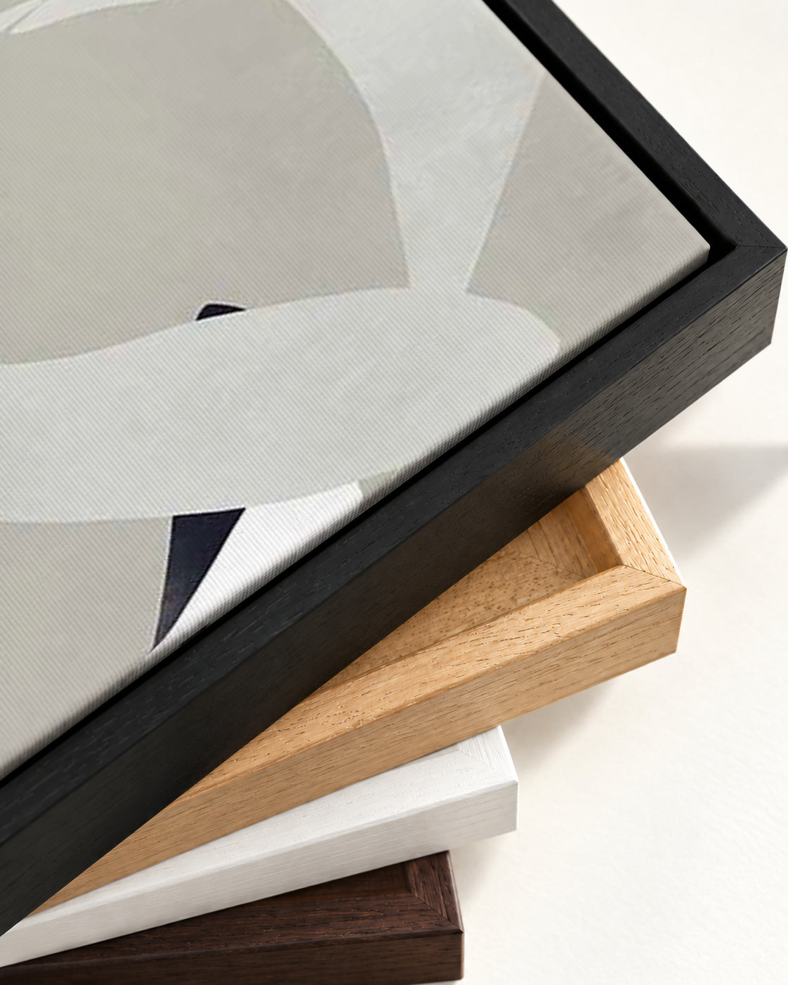Modern Landscape Canvas Art — framed canvas corner and wrapped canvas detail