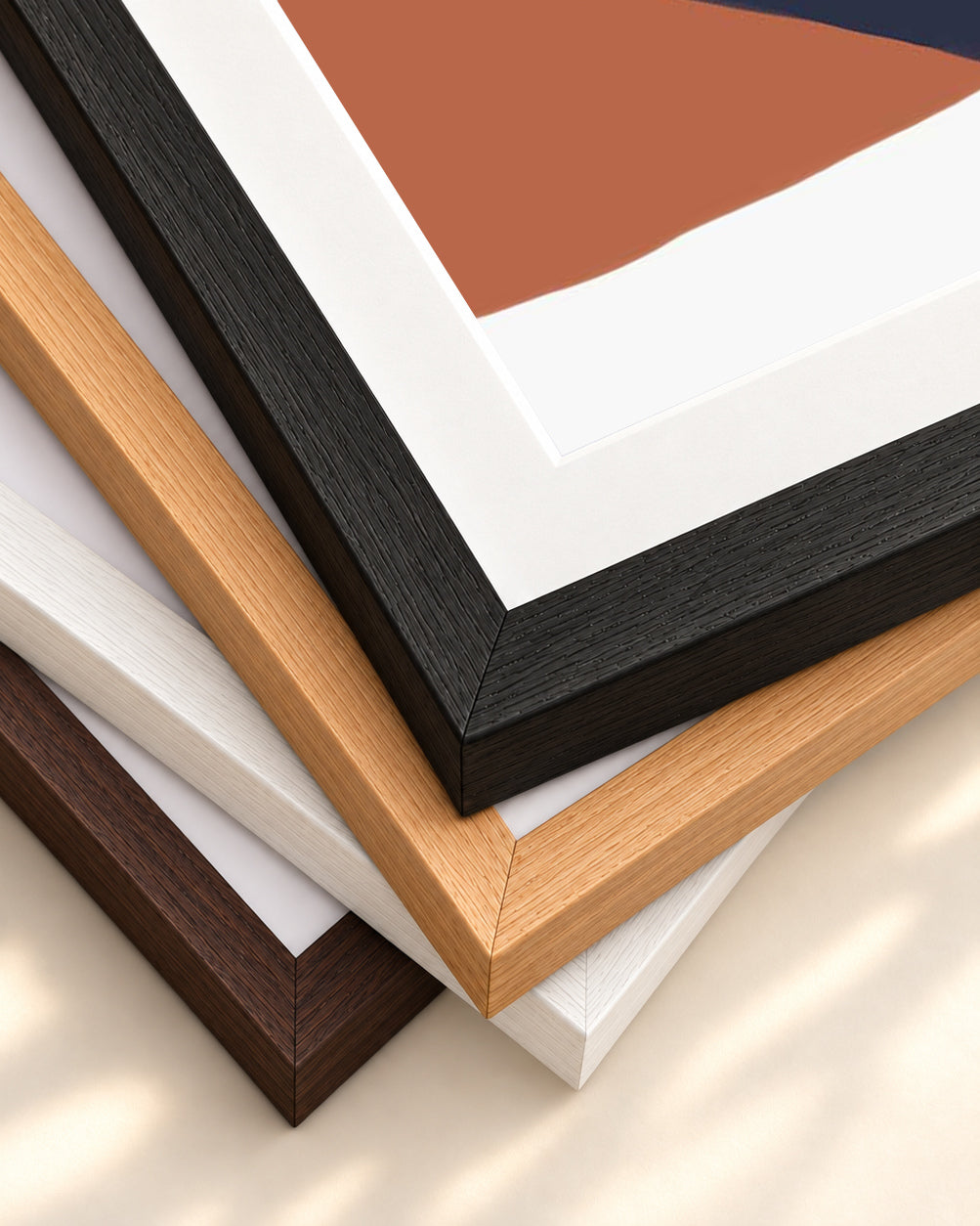 Modern Mid Century Art Print — framed print corner with 5 cm mount and bevel