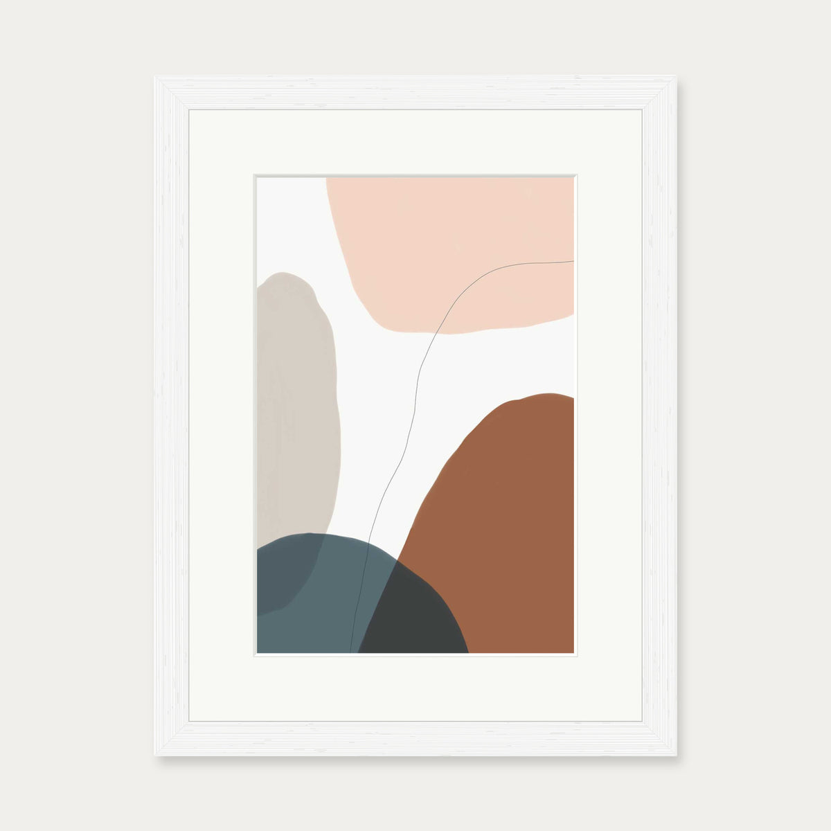 Modern Soft Shapes Art Print — 30 x 40 cm — White Frame