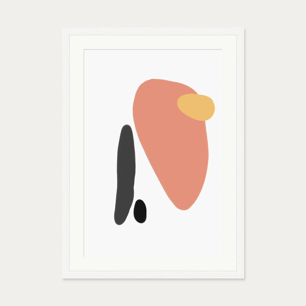 Modern Tribal Art Print — 50 x 70 cm — White Frame
