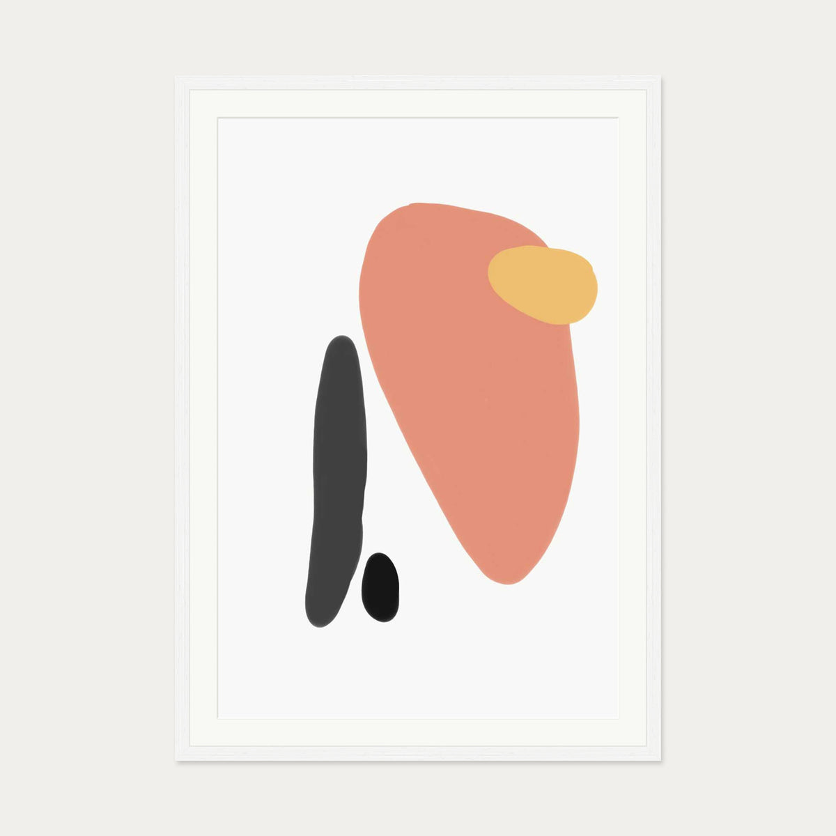 Modern Tribal Art Print — 70 x 100 cm — White Frame