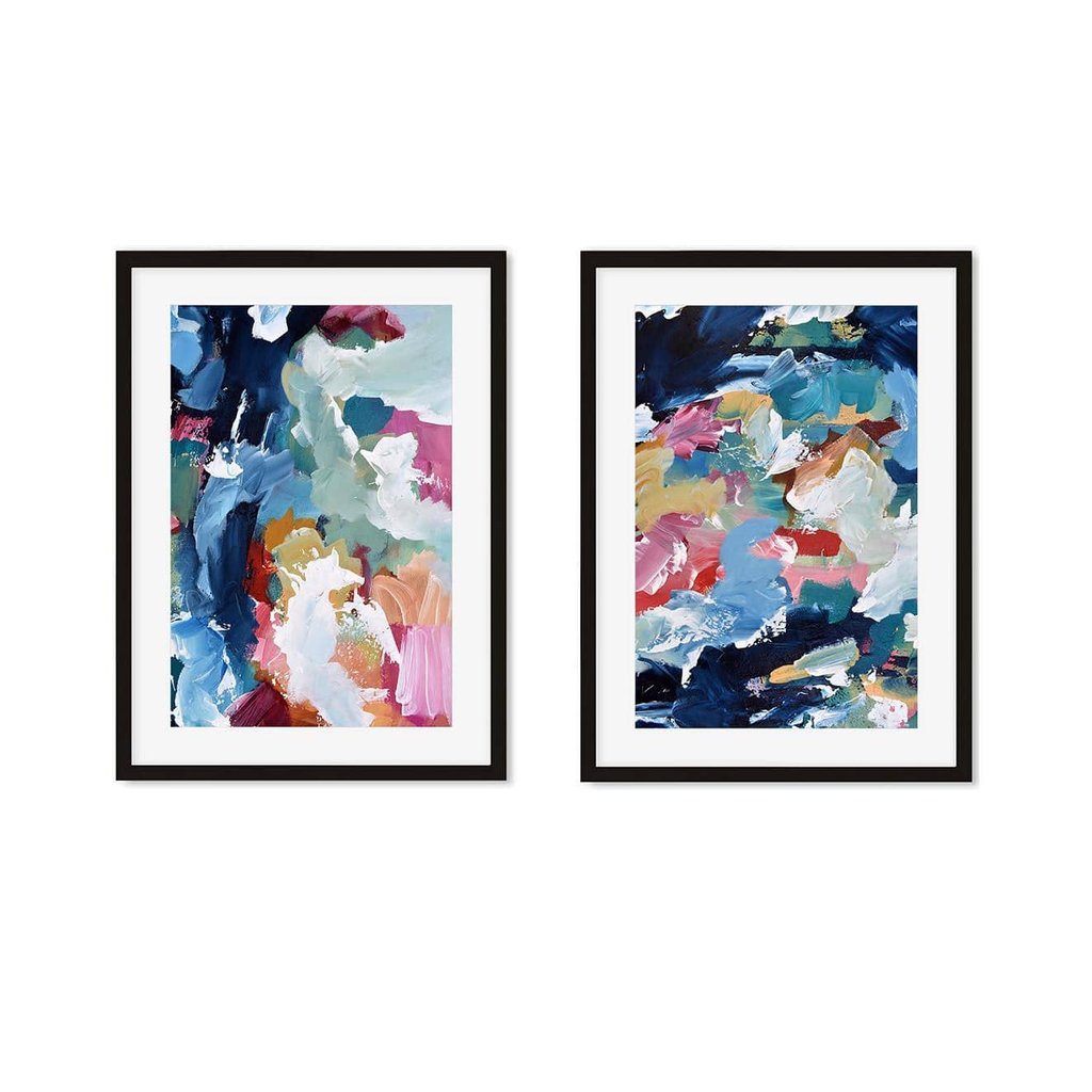 Modern Vibrant Abstract Seascape - Print Set Of 2