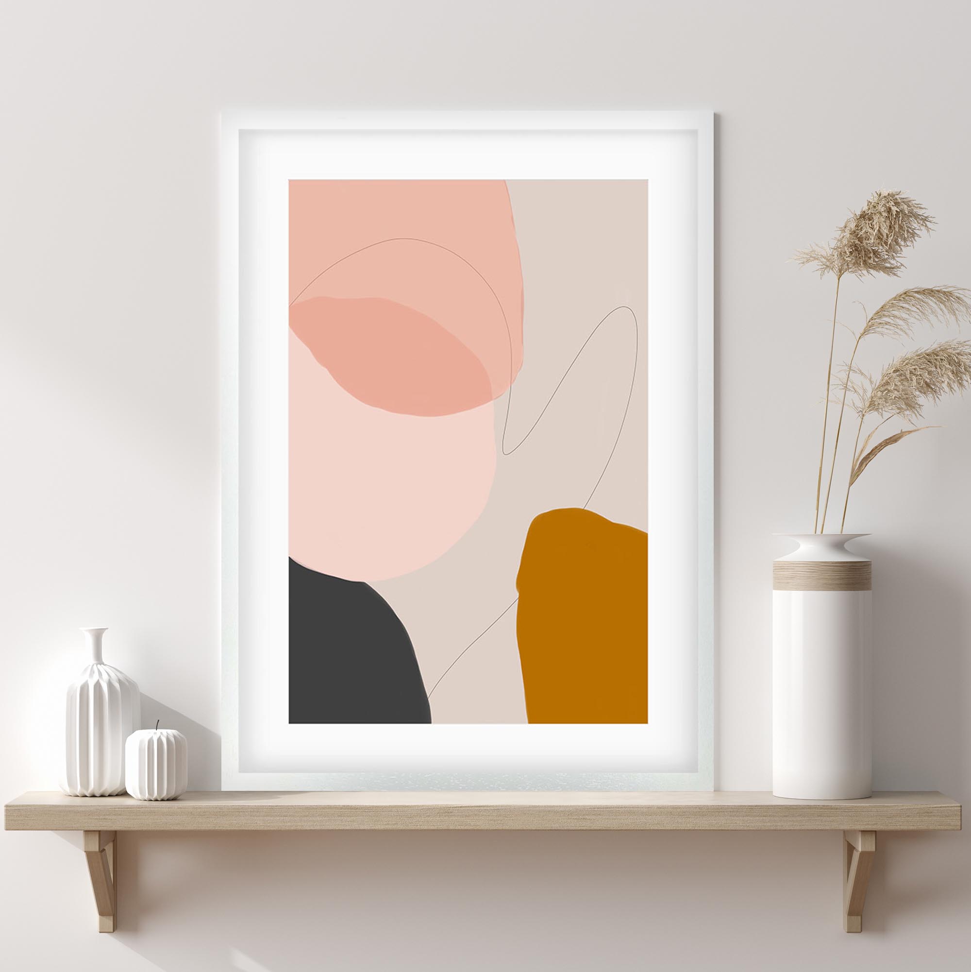 Modern Blush Abstract Framed Art