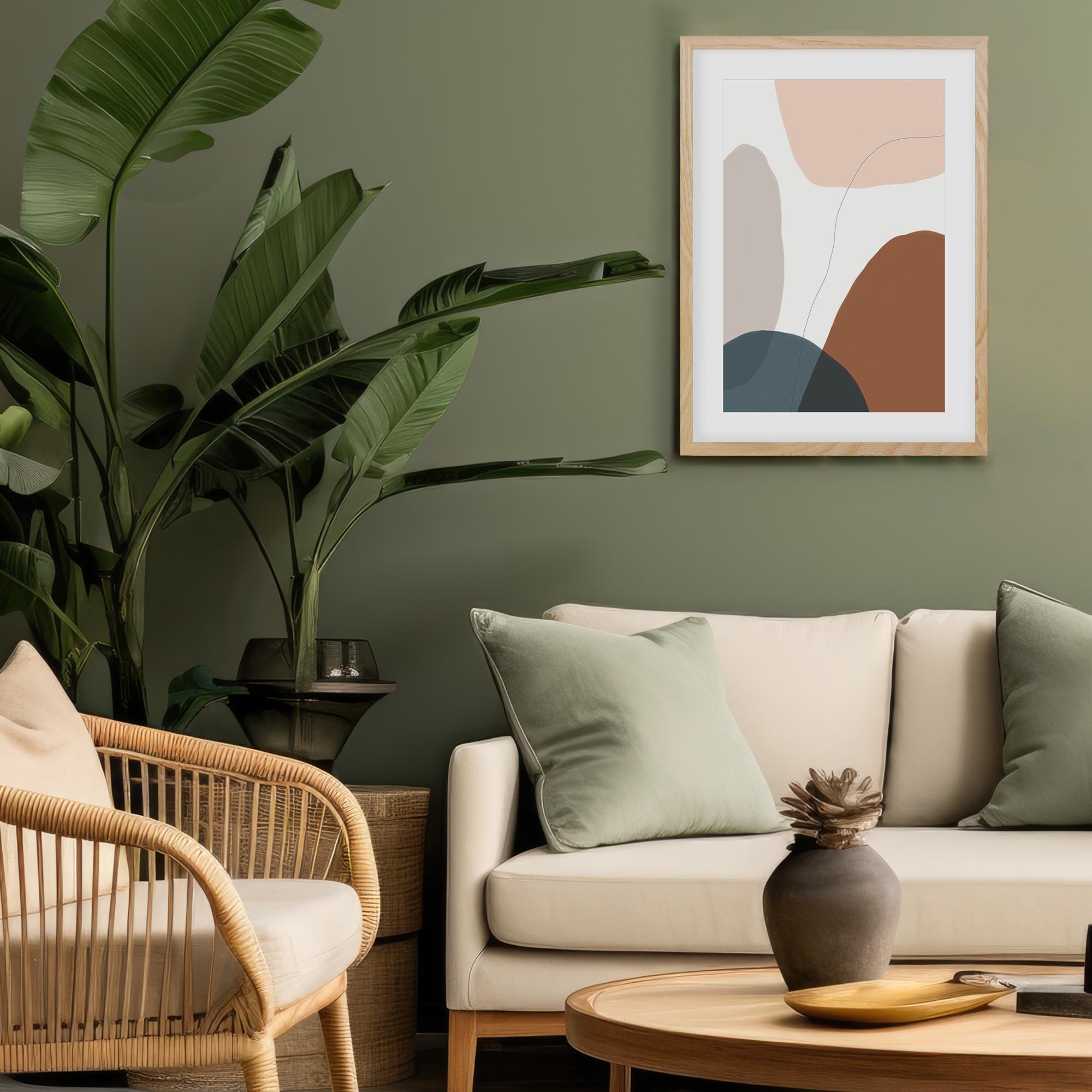 Modern Soft Shapes Framed Art