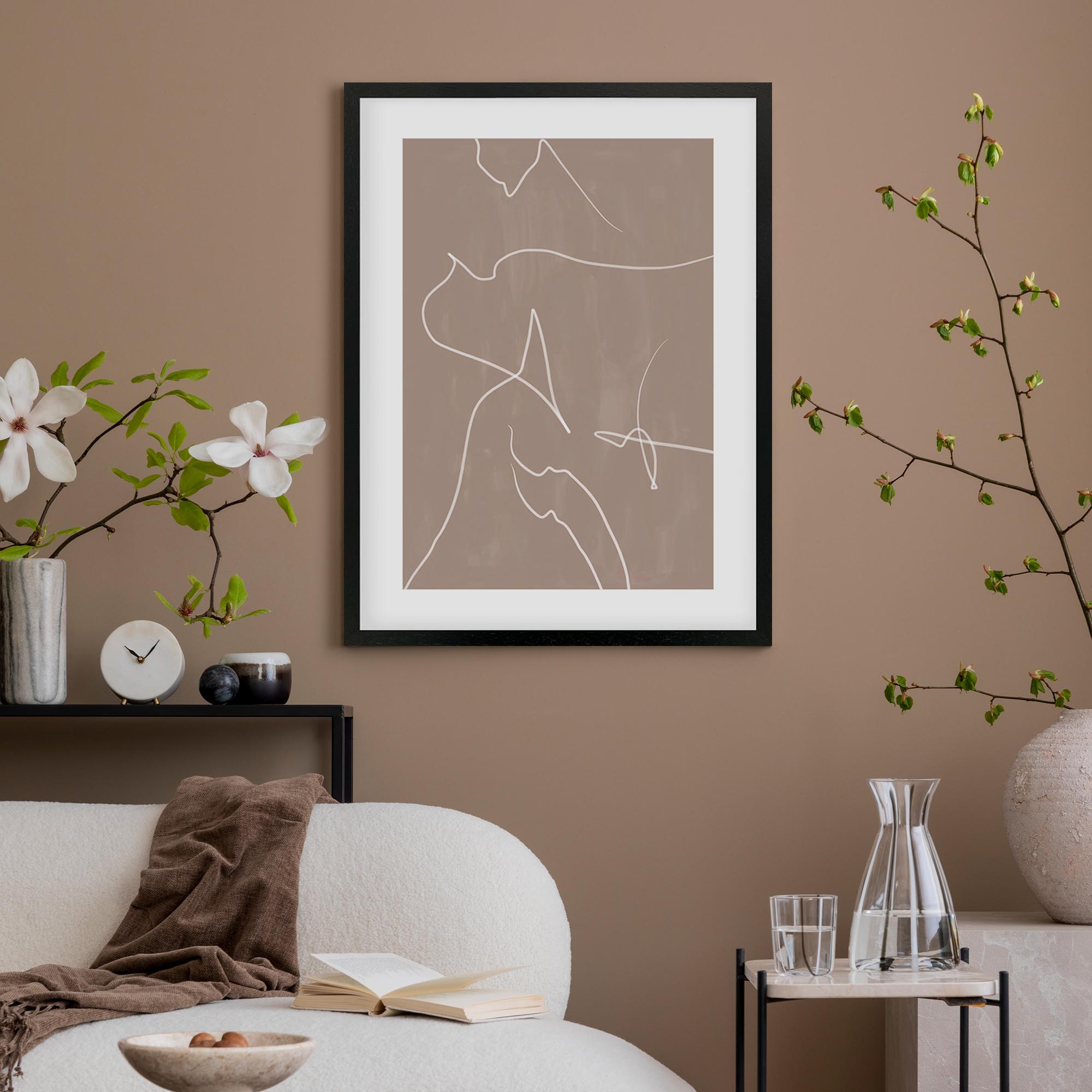 Modern Abstract Lines Framed Art