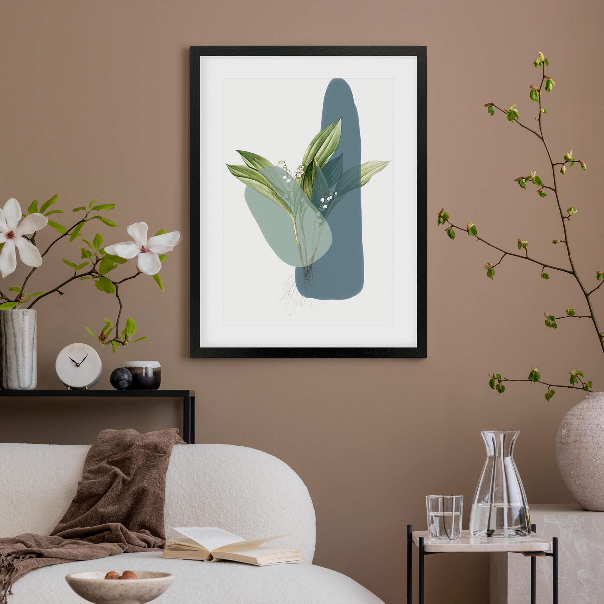 Modern Botanical Abstract Framed Art