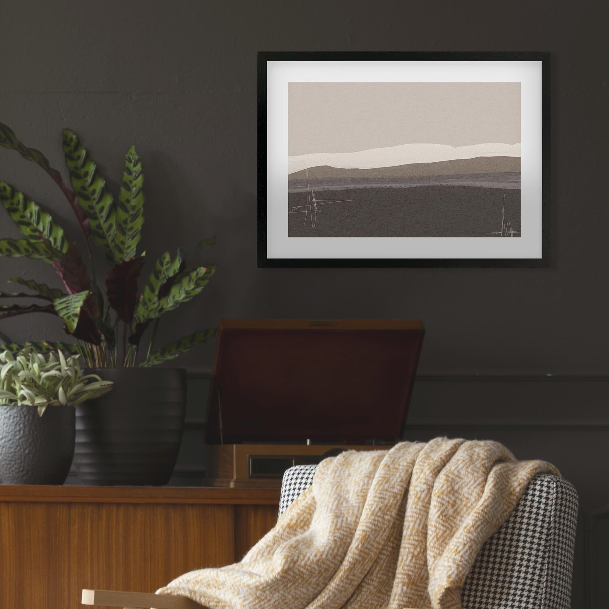 Neutral Abstract Seascape Framed Art