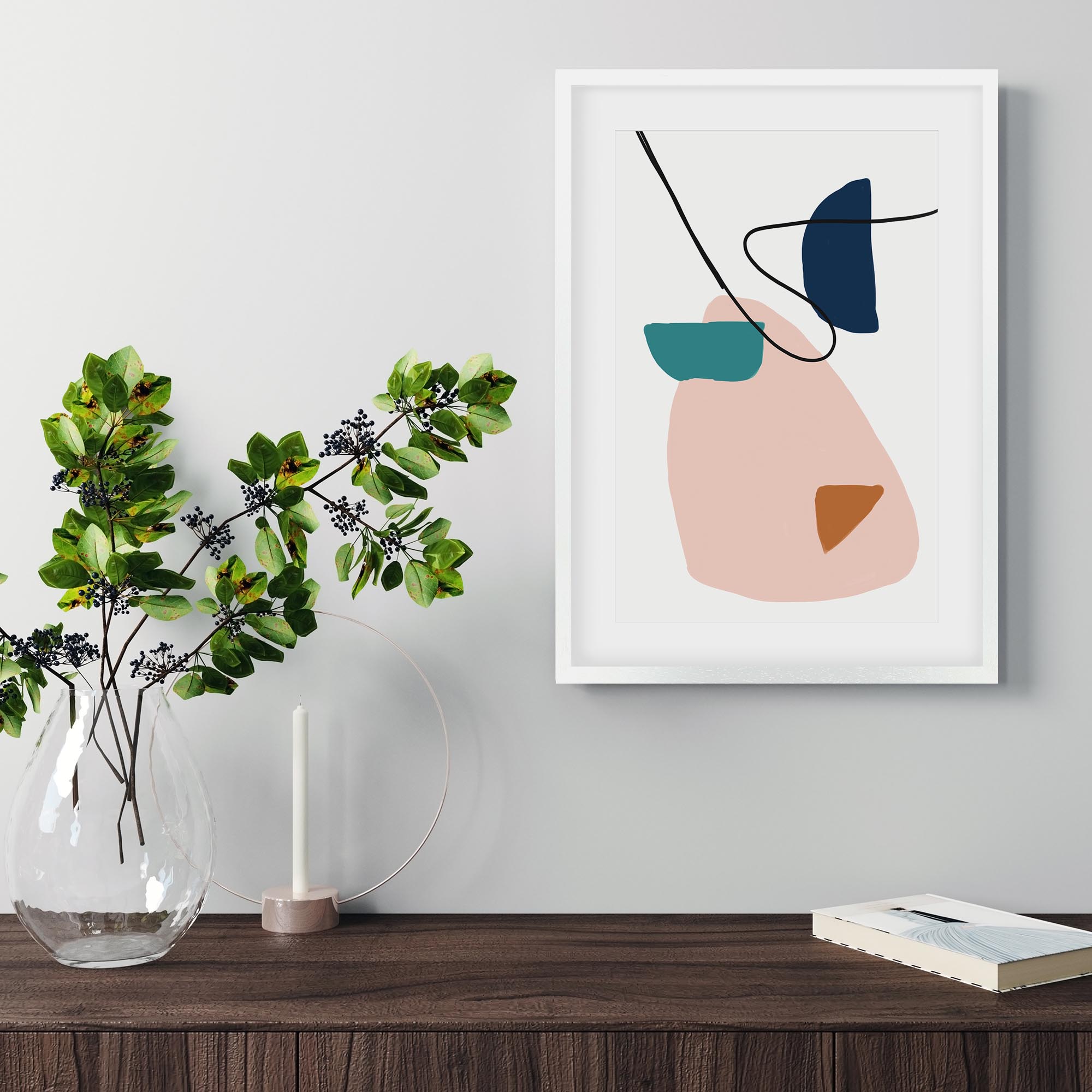 Abstract Shapes And Colours Framed Art