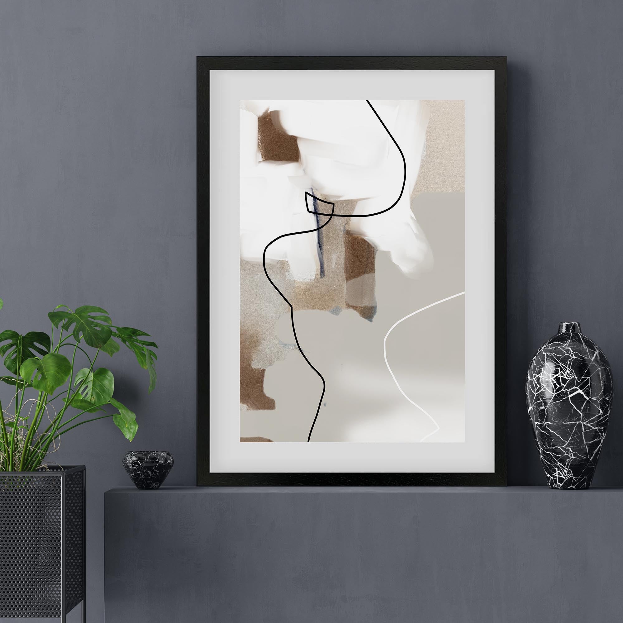 Abstract Neutral Textures Framed Art