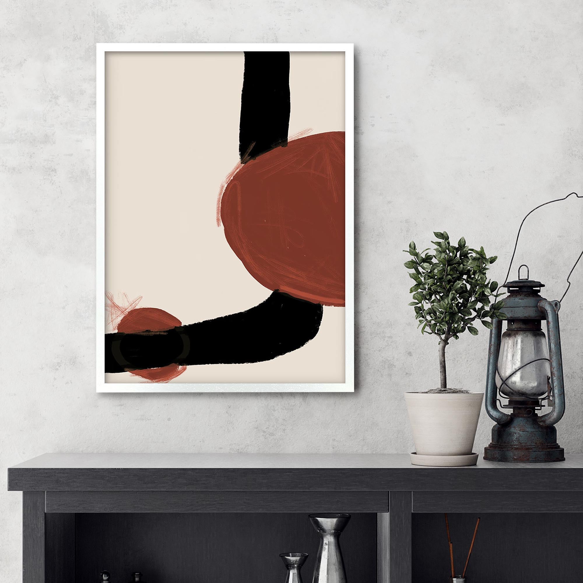 Rusty Red Marks Framed Print