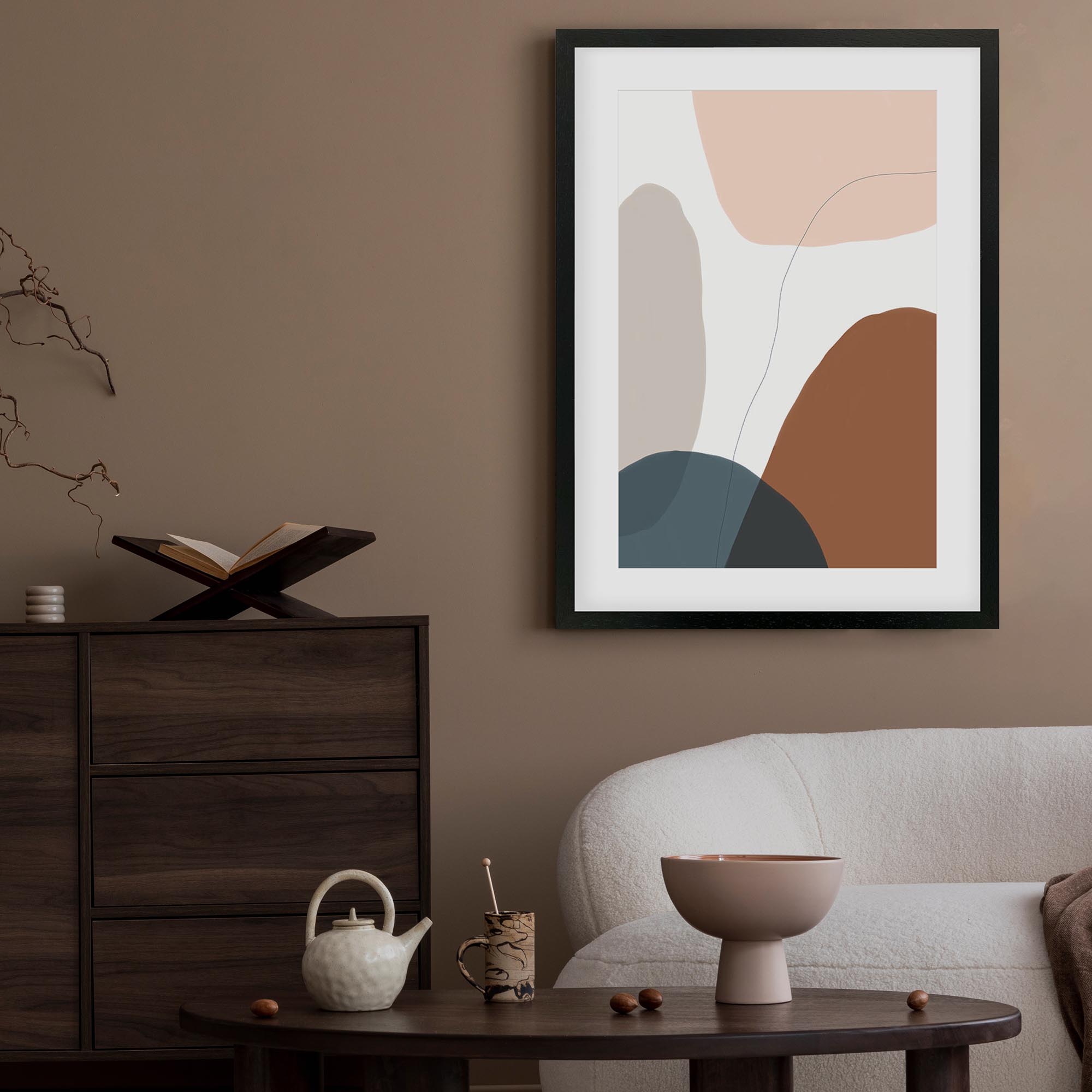 Modern Soft Shapes Framed Art