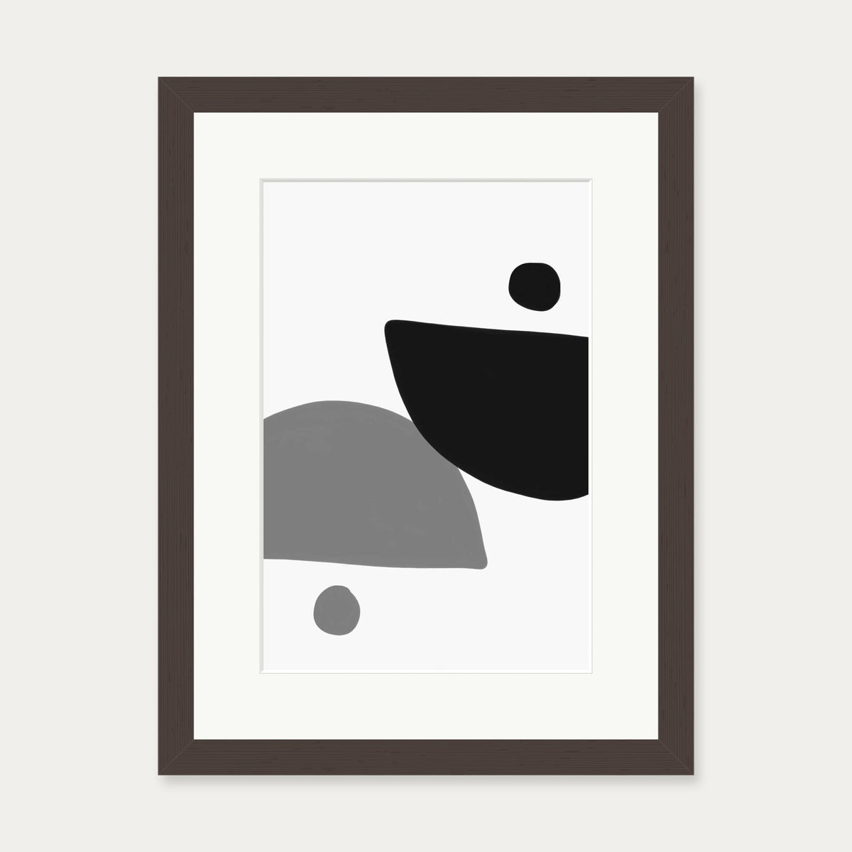 Mono Art Deco Print — 30 x 40 cm — Brown Frame