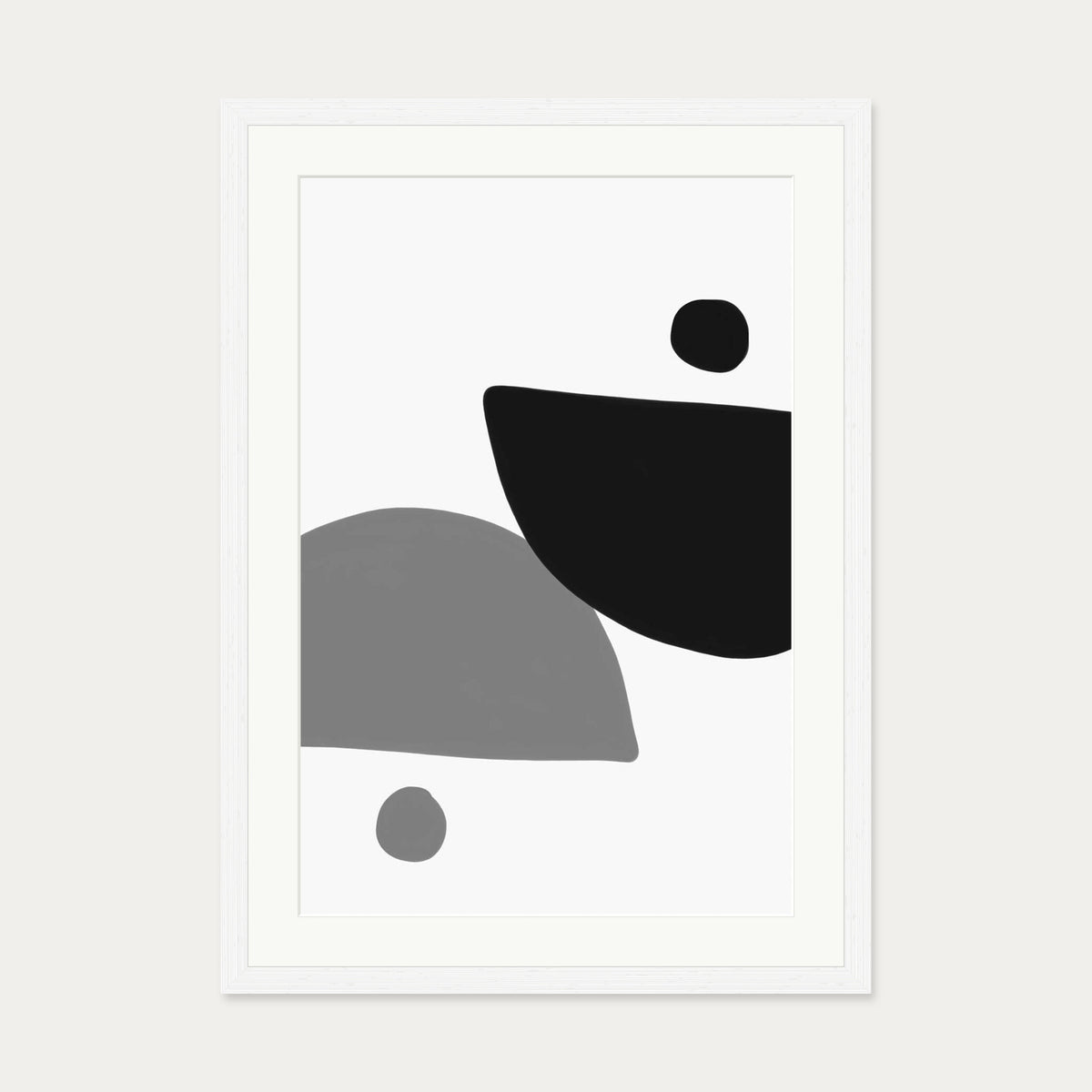 Mono Art Deco Print — 50 x 70 cm — White Frame