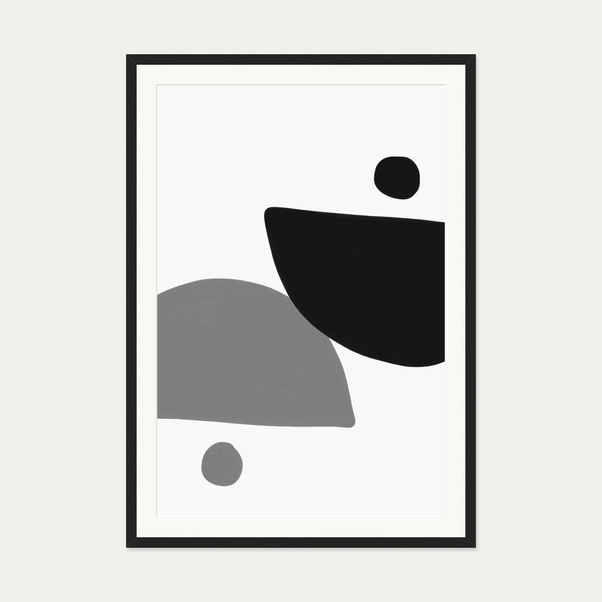 Mono Art Deco Print — 70 x 100 cm — Black Frame