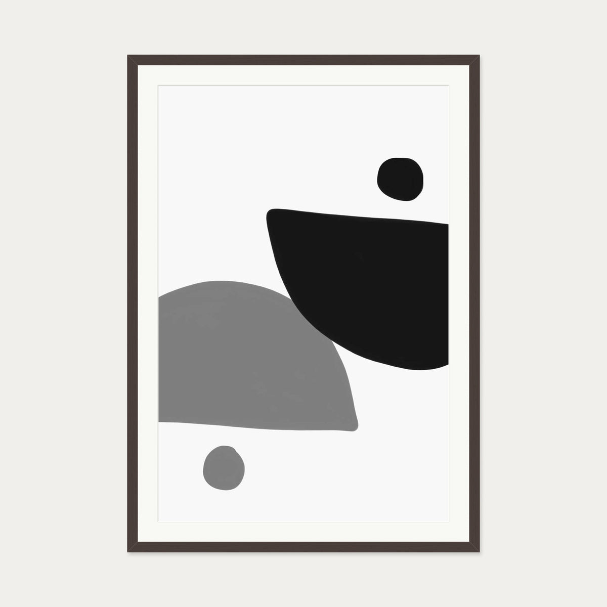 Mono Art Deco Print — 70 x 100 cm — Brown Frame