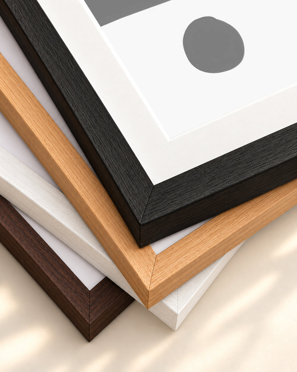 Mono Art Deco Print — framed print corner with 5 cm mount and bevel