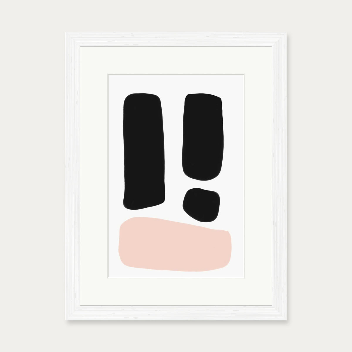 Mono Blush Tones Art Print — 30 x 40 cm — White Frame