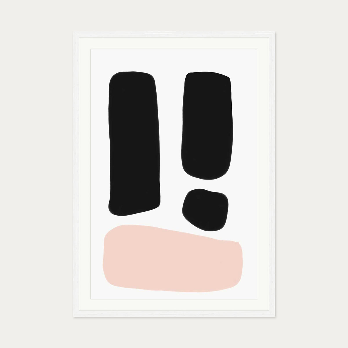 Mono Blush Tones Art Print — 70 x 100 cm — White Frame