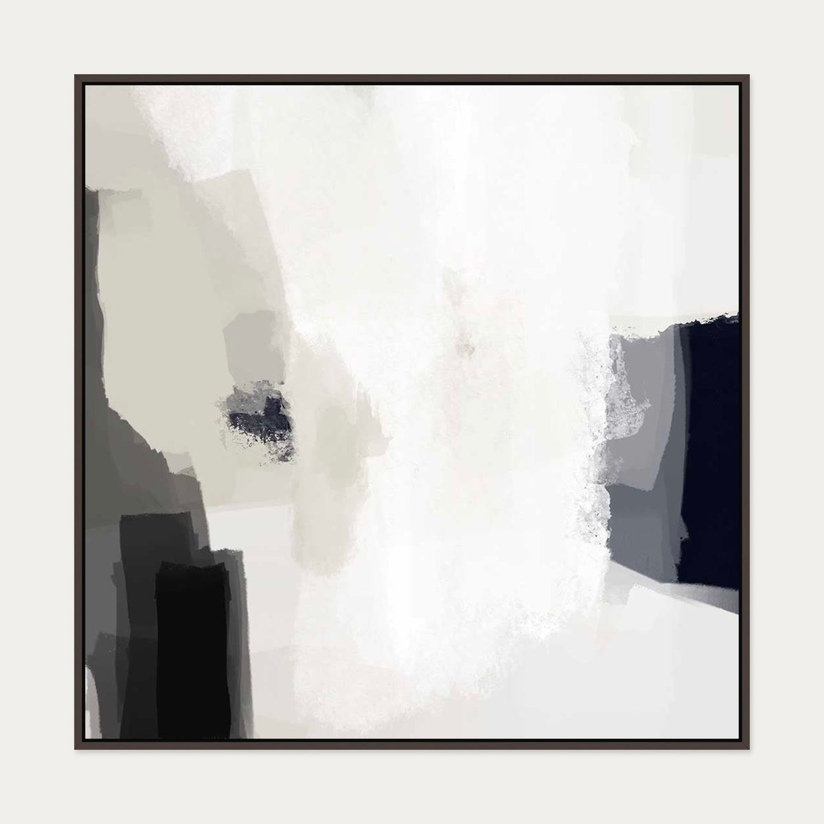 Mono Expressions Canvas Art II — 100 x 100 cm — Brown Frame