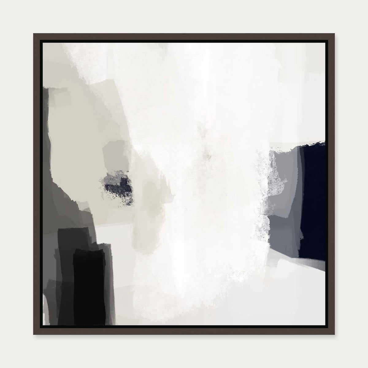 Mono Expressions Canvas Art II — 50 x 50 cm — Brown Frame