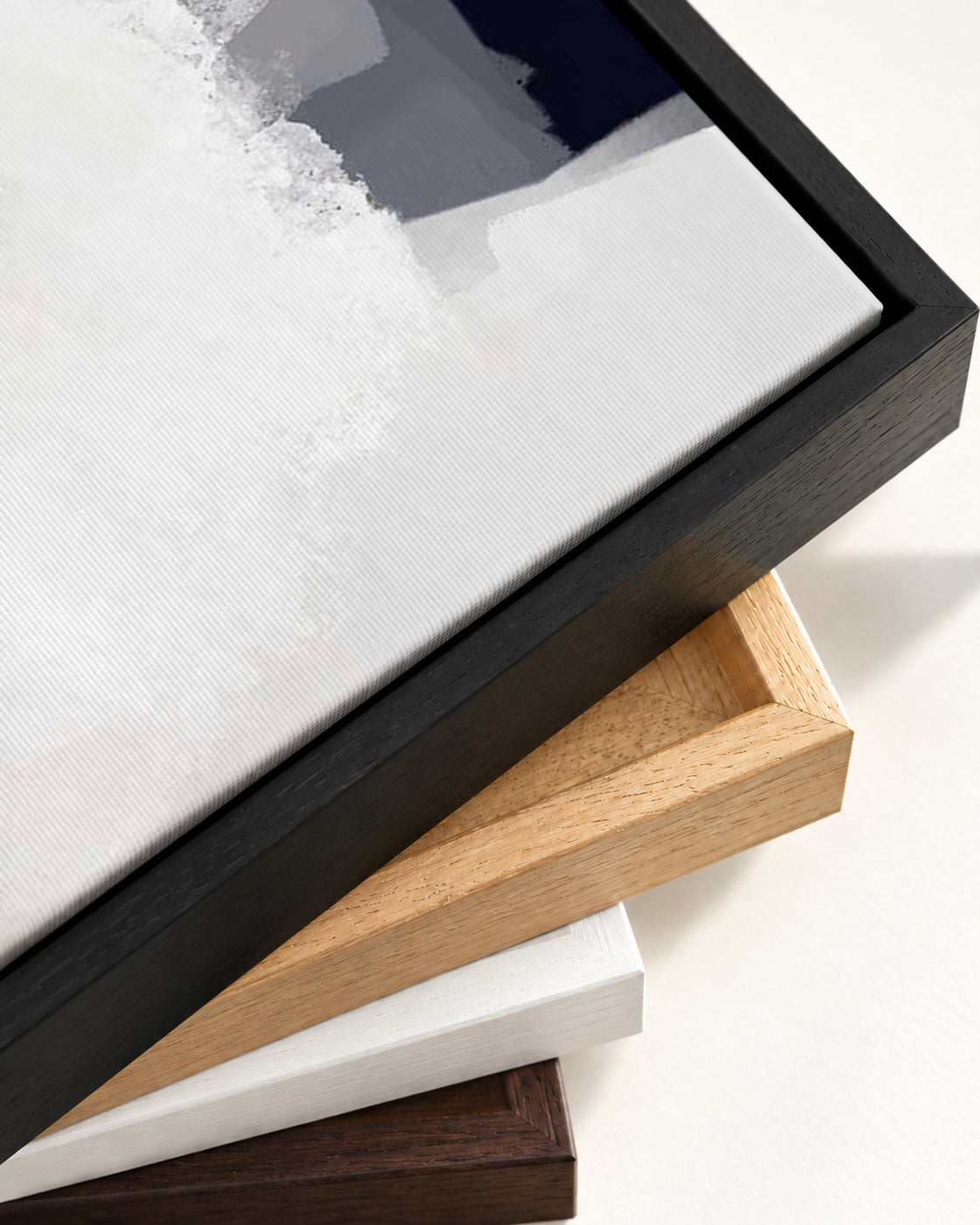 Mono Expressions Canvas Art II — framed canvas corner and wrapped canvas detail