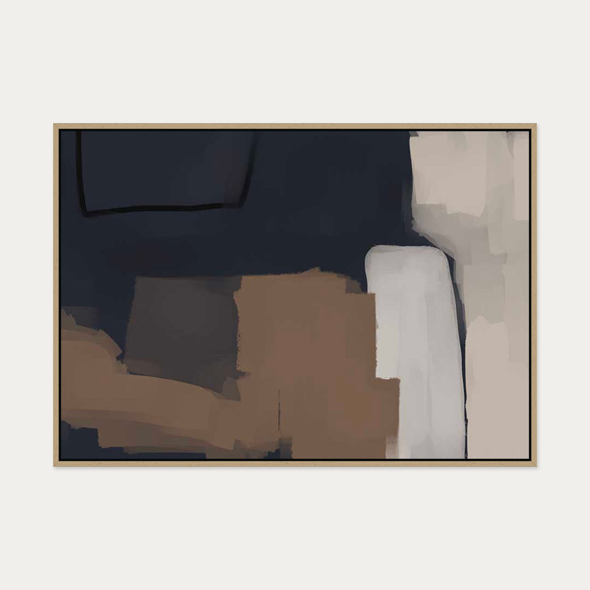 Mono Expressions Canvas Art — 70 x 100 cm — Oak Frame