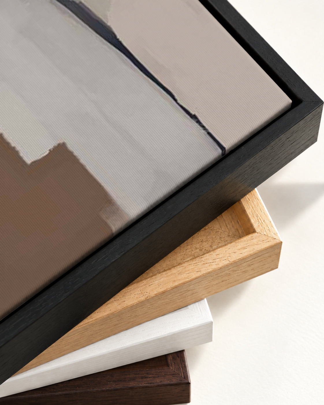 Mono Expressions Canvas Art — framed canvas corner and wrapped canvas detail