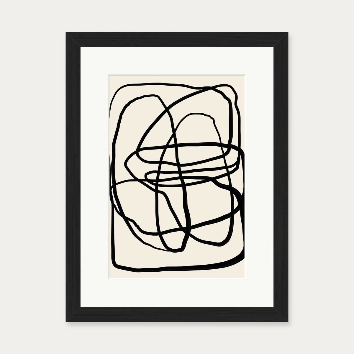 Mono Line II Art Print — 30 x 40 cm — Black Frame