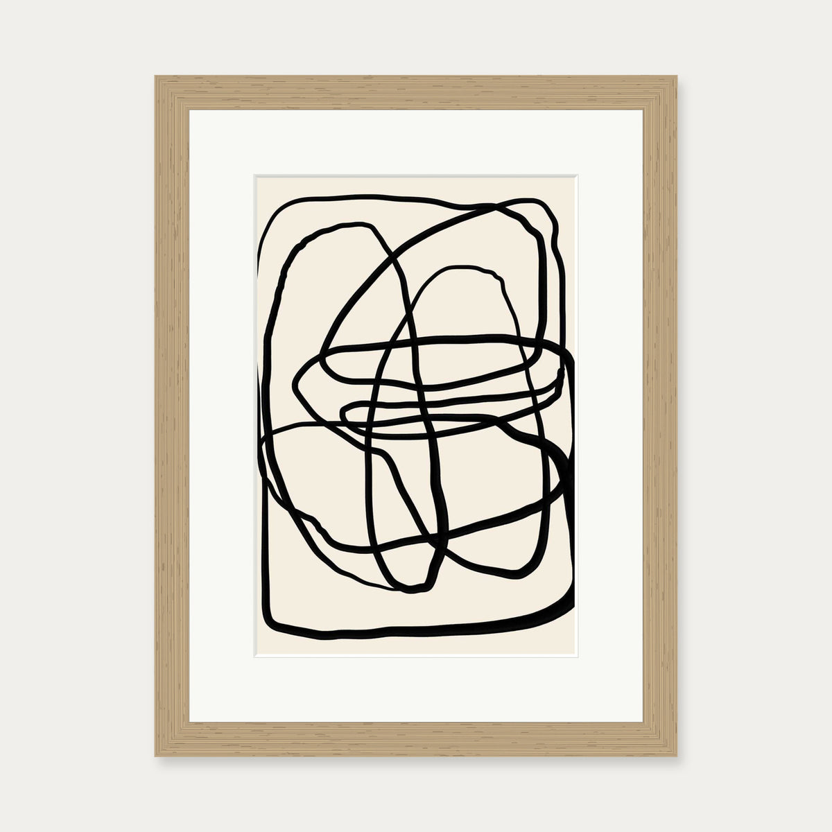 Mono Line II Art Print — 30 x 40 cm — Oak Frame