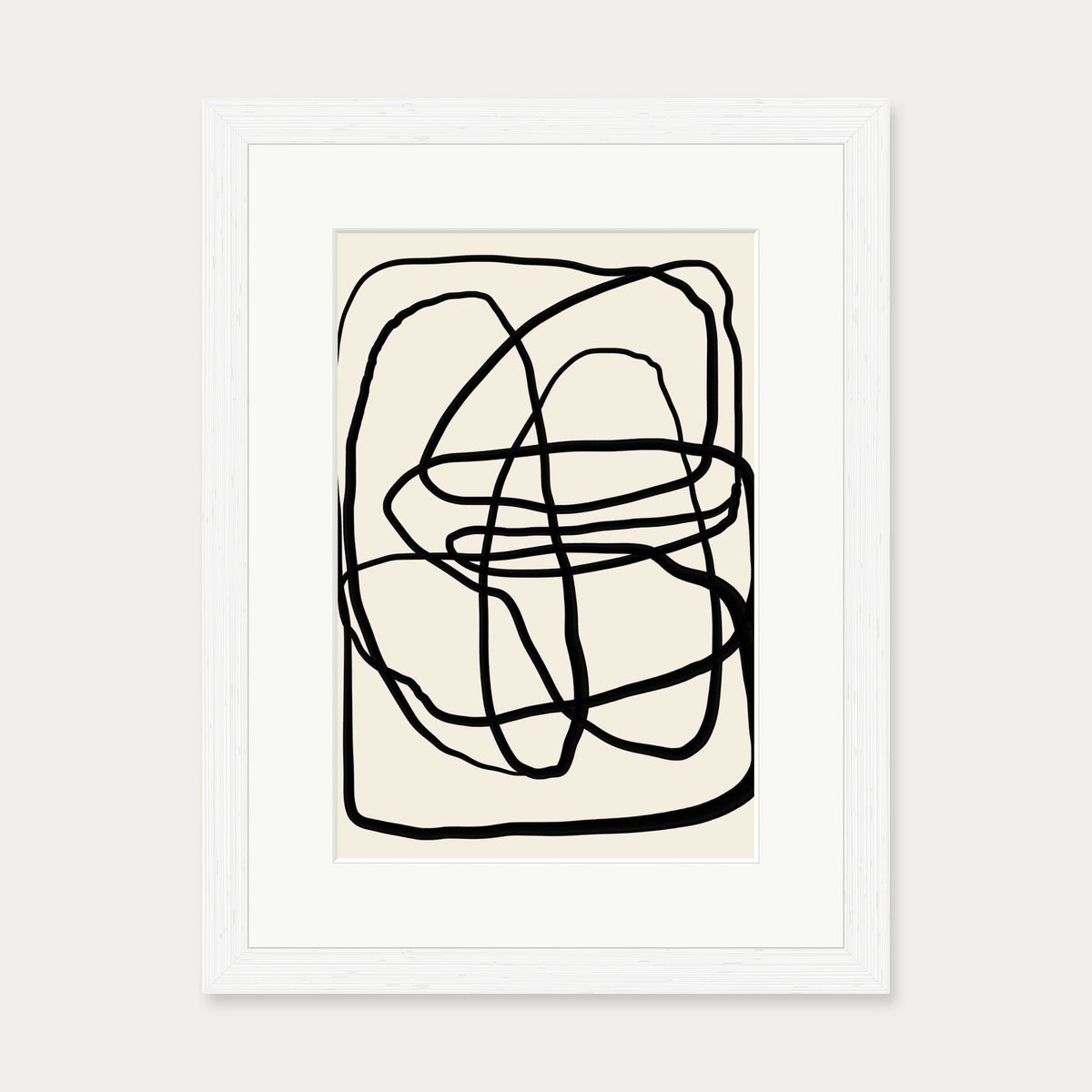 Mono Line II Art Print — 30 x 40 cm — White Frame