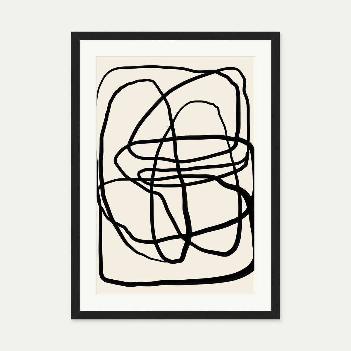 Mono Line II Art Print — 50 x 70 cm — Black Frame