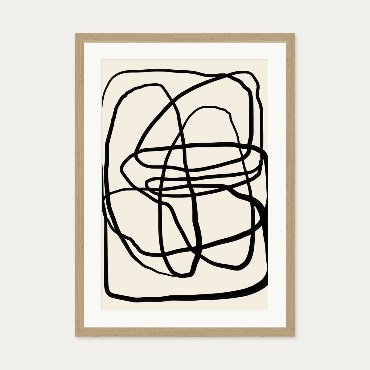 Mono Line II Art Print — 50 x 70 cm — Oak Frame