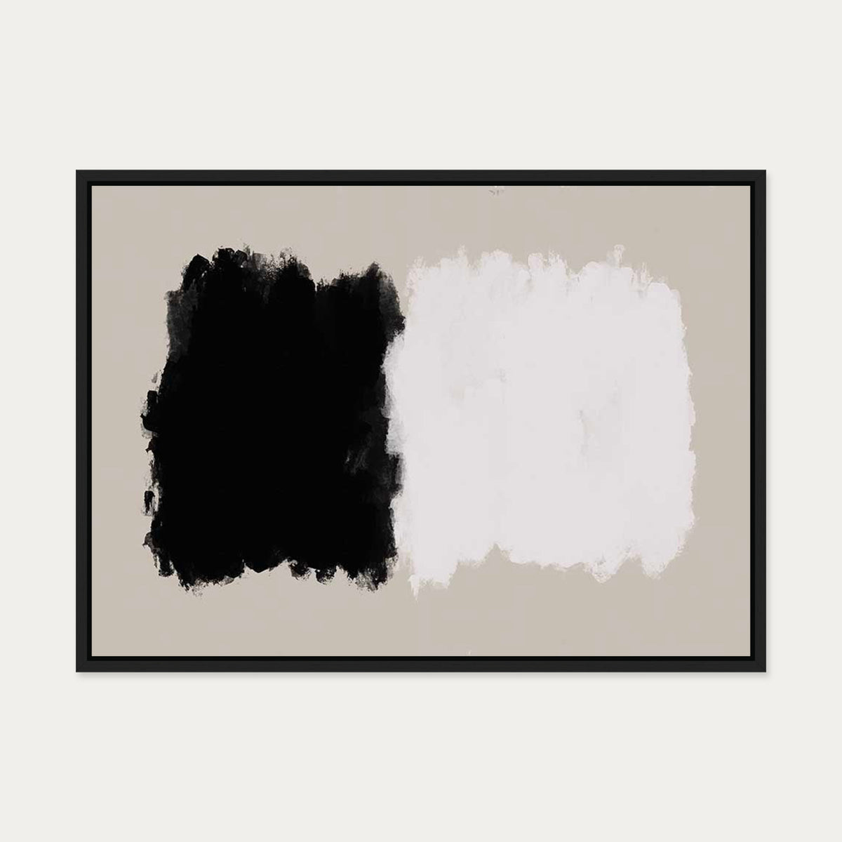 Mono On Beige Canvas Art Art — 50 x 70 cm — Black Frame