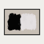 Mono On Beige Canvas Art Art — 50 x 70 cm — Black Frame