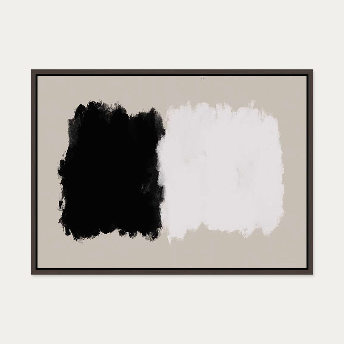 Mono On Beige Canvas Art Art — 50 x 70 cm — Brown Frame