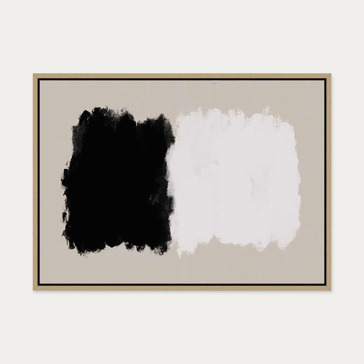 Mono On Beige Canvas Art Art — 50 x 70 cm — Oak Frame