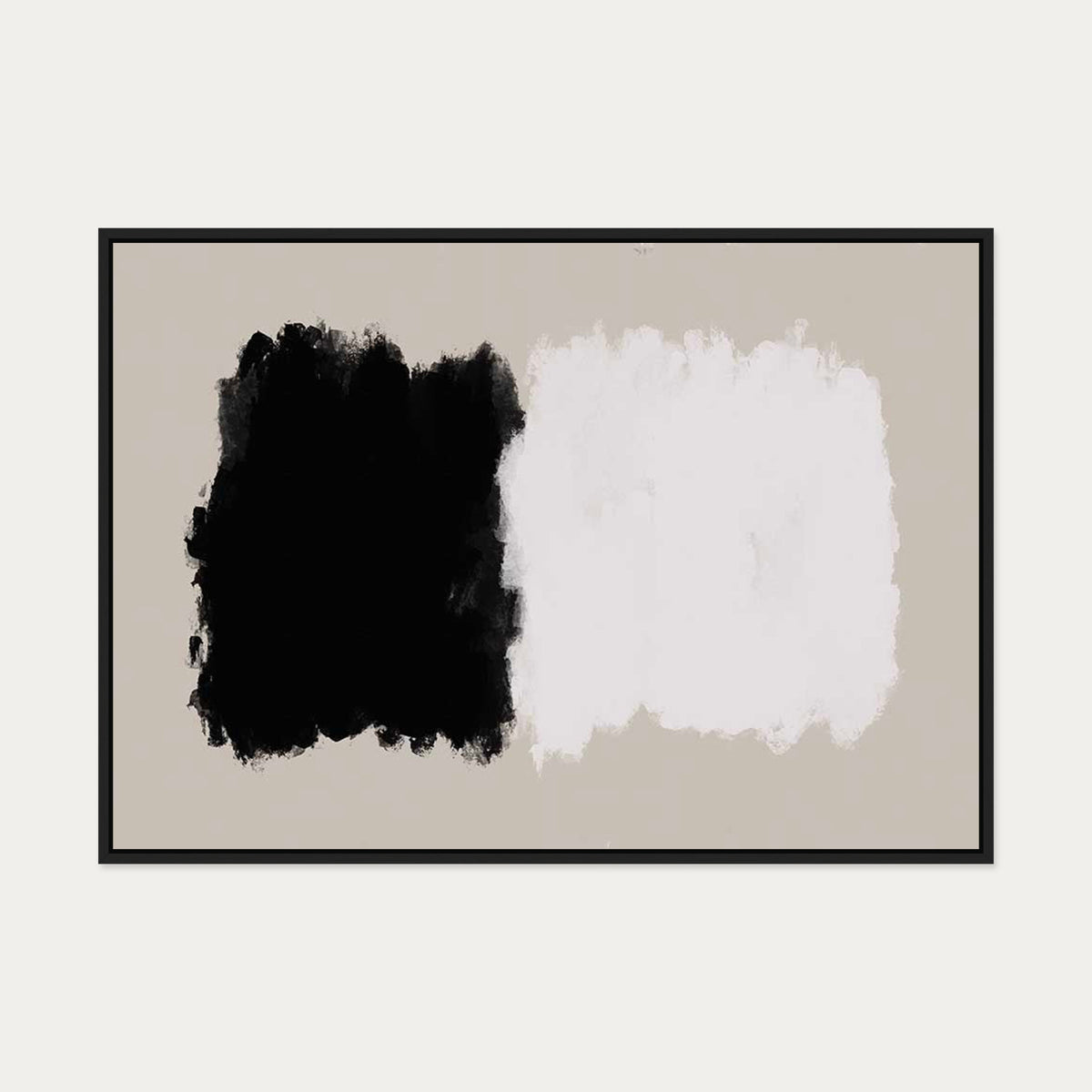 Mono On Beige Canvas Art Art — 70 x 100 cm — Black Frame