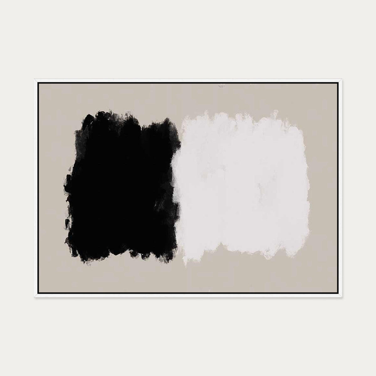 Mono On Beige Canvas Art Art — 70 x 100 cm — White Frame