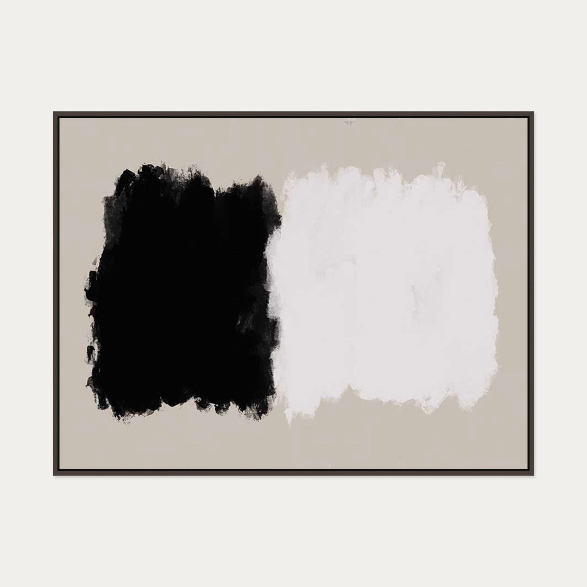 Mono On Beige Canvas Art Art — 90 x 120 cm — Brown Frame