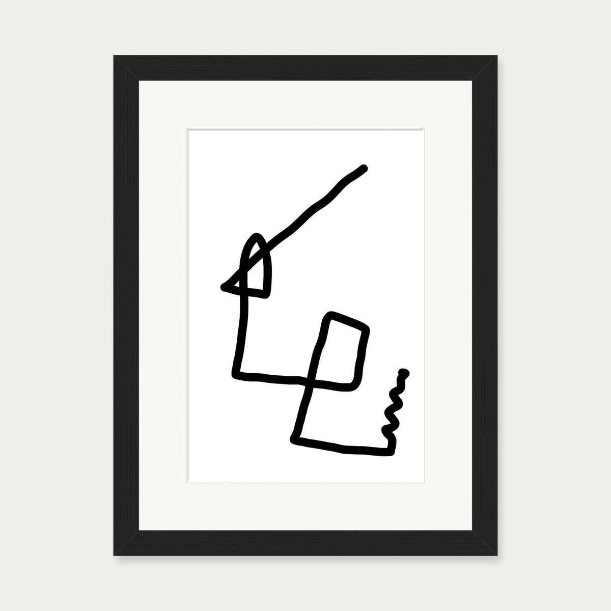 Monochrome Fold Abstract Art Print — 30 x 40 cm — Black Frame