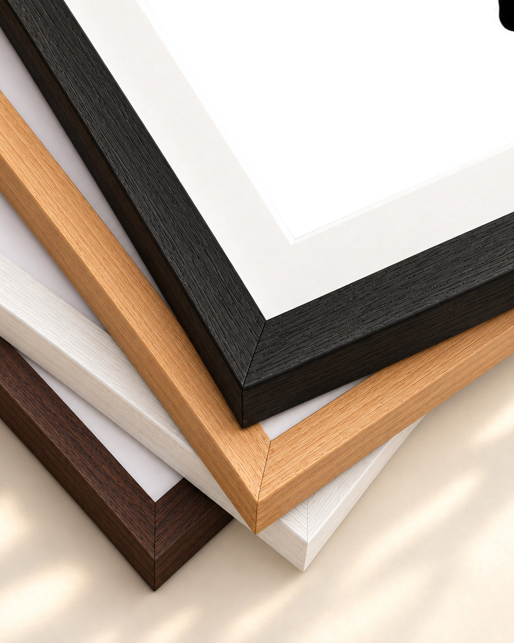 Monochrome Fold Abstract Art Print — framed print corner with 5 cm mount and bevel