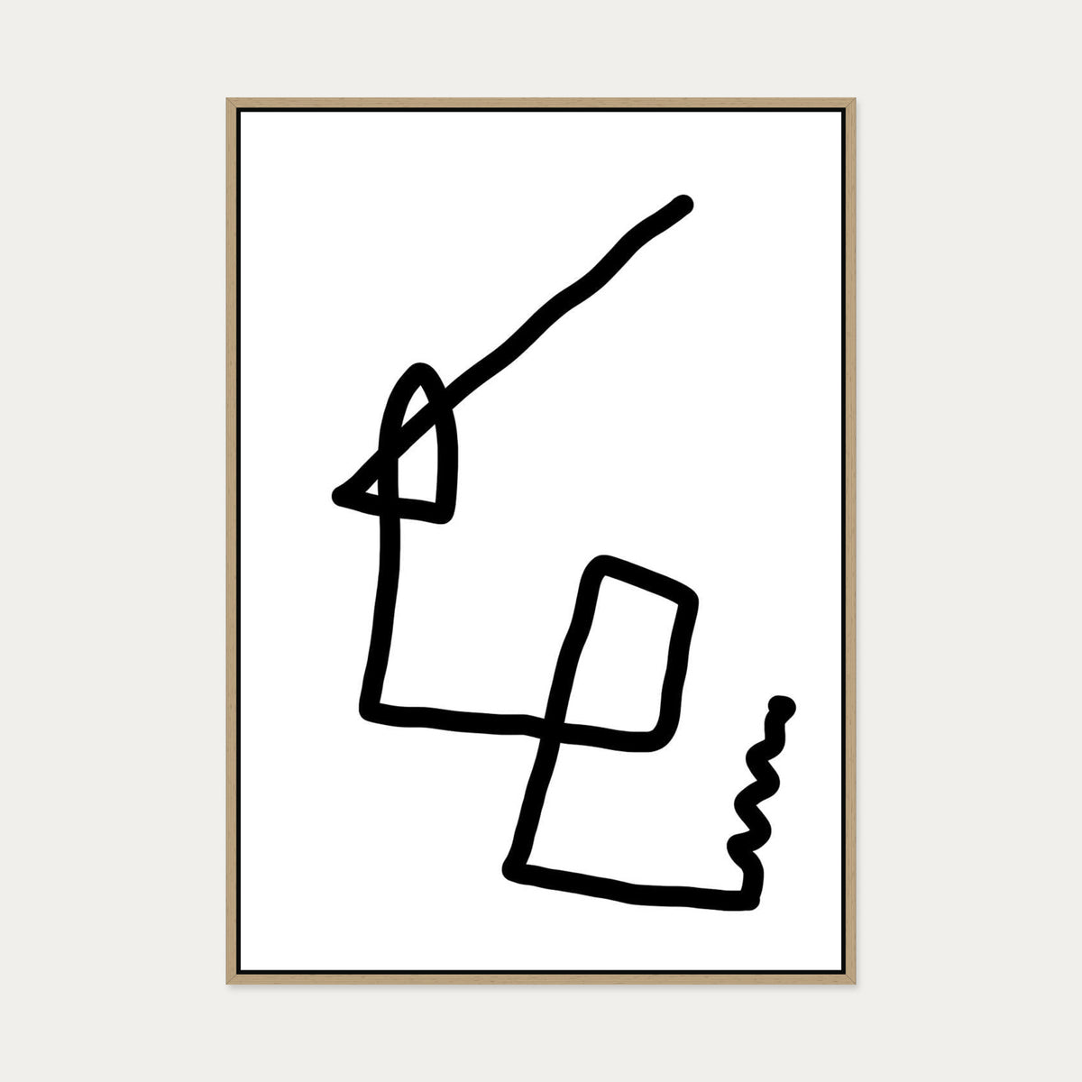 Monochrome Fold Canvas Art — 70 x 100 cm — Oak Frame