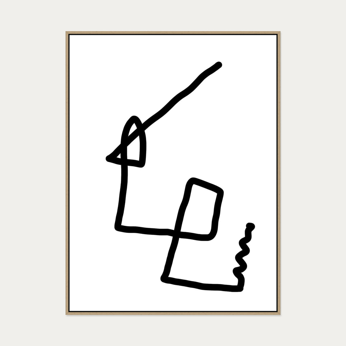 Monochrome Fold Canvas Art — 90 x 120 cm — Oak Frame