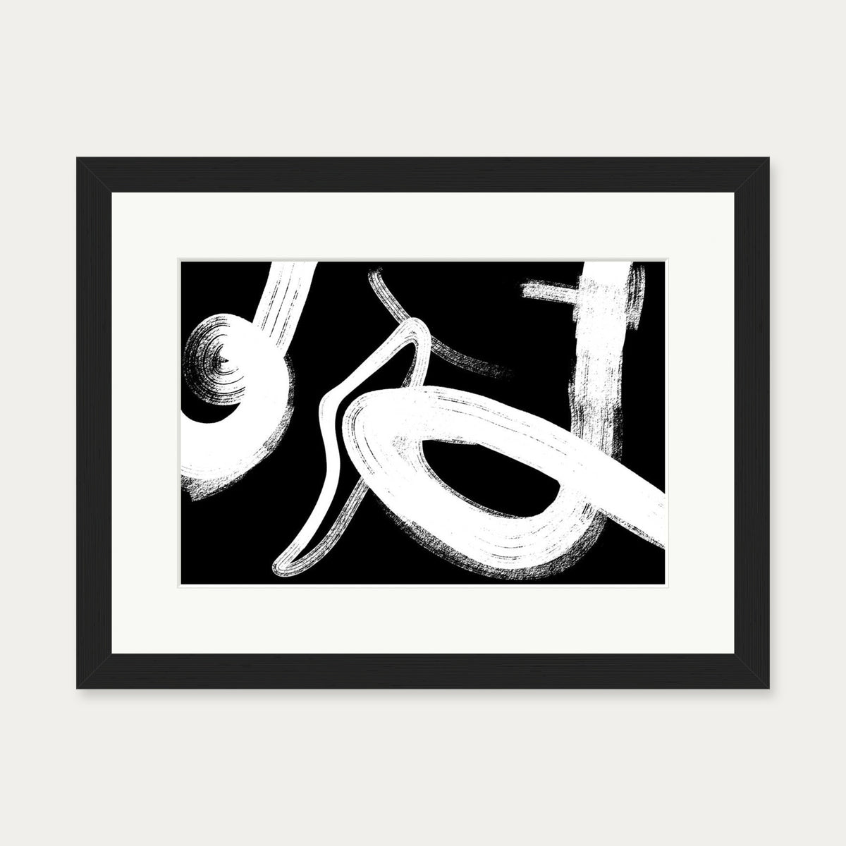 Monochrome Light Art Print — 30 x 40 cm — Black Frame