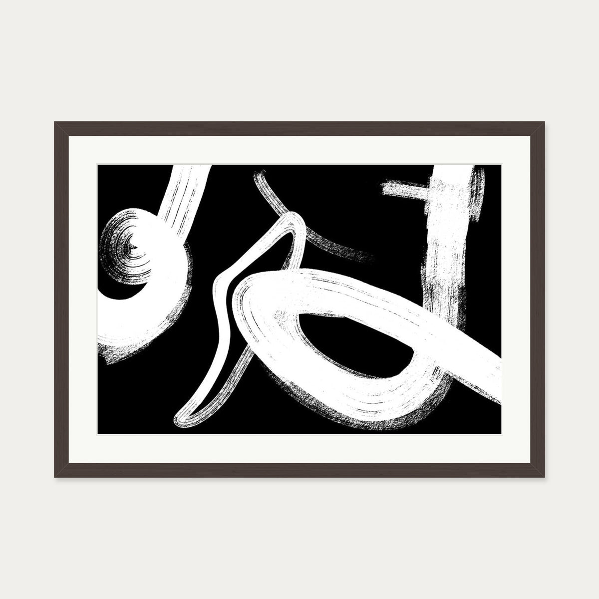 Monochrome Light Art Print — 50 x 70 cm — Brown Frame