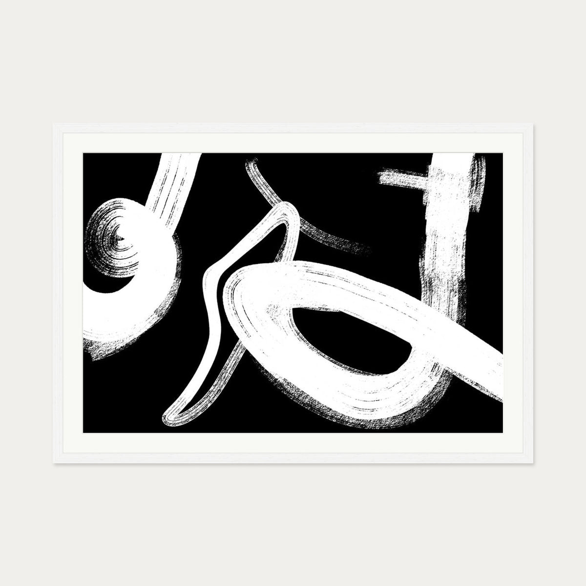 Monochrome Light Art Print — 70 x 100 cm — White Frame