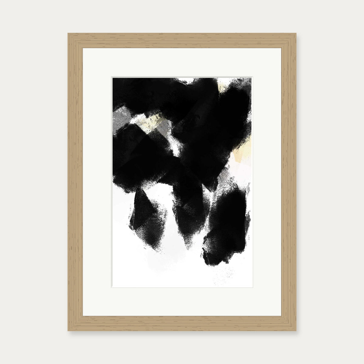 Monochrome Shades Art Print — 30 x 40 cm — Oak Frame