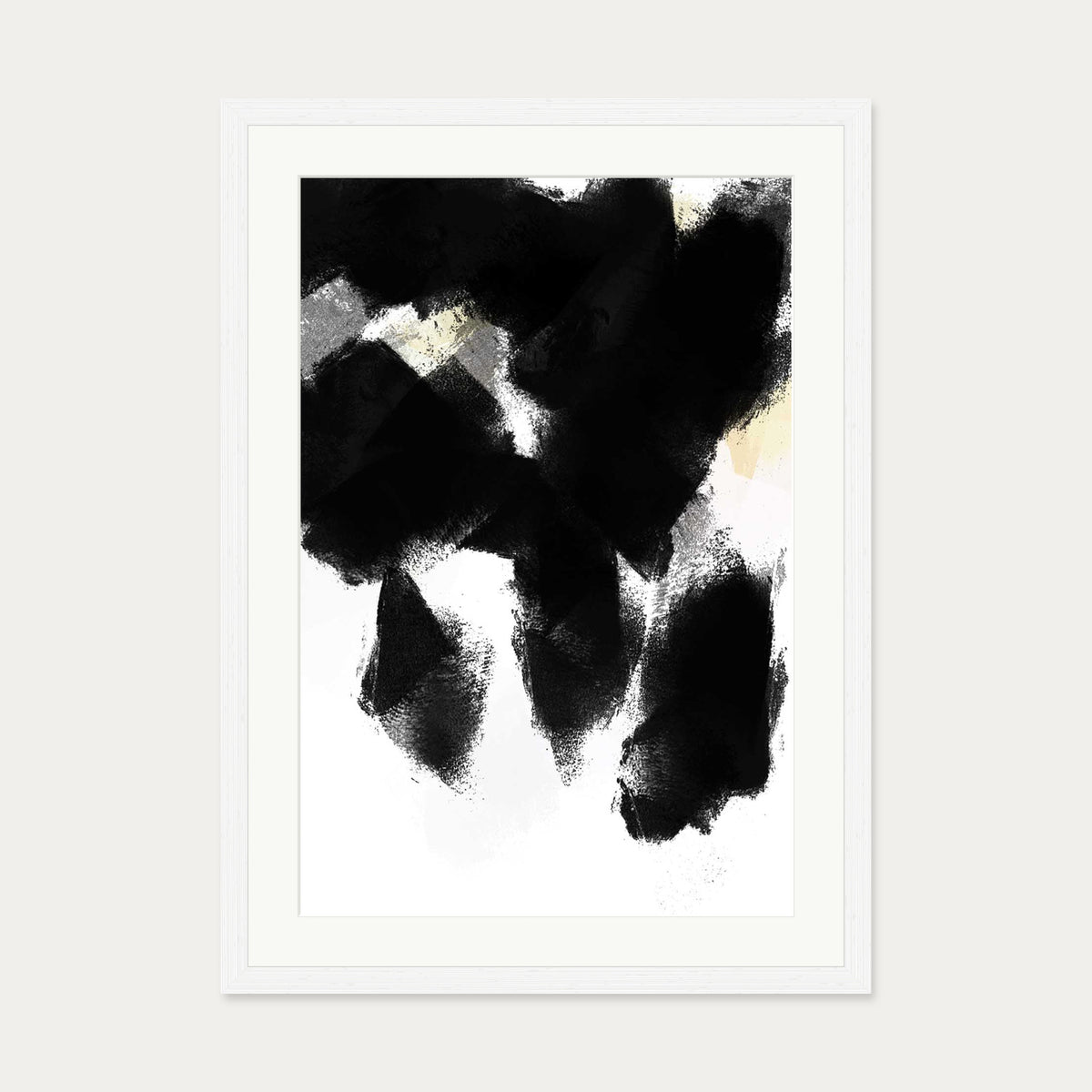 Monochrome Shades Art Print — 50 x 70 cm — White Frame