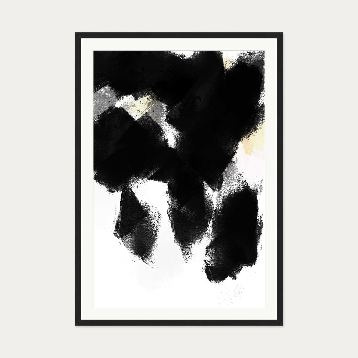 Monochrome Shades Art Print — 70 x 100 cm — Black Frame