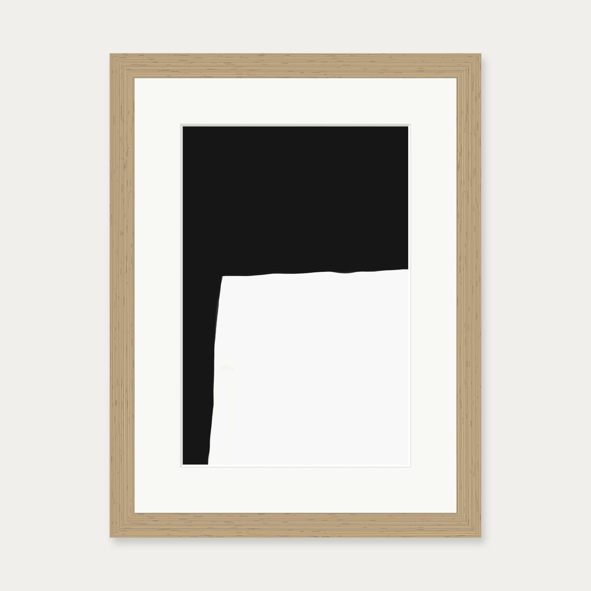 Monochrome Shape Art Print — 30 x 40 cm — Oak Frame